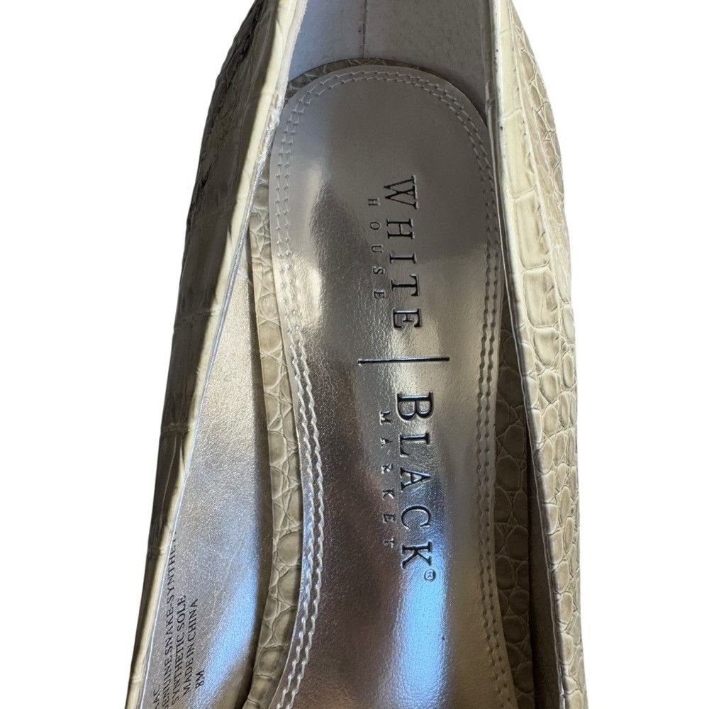 White House Black Market WHITE HOUSE BLACK MARKET Isaac Beige Snake Print Peep Toe S Size US 8 / IT 38 - 5 Thumbnail