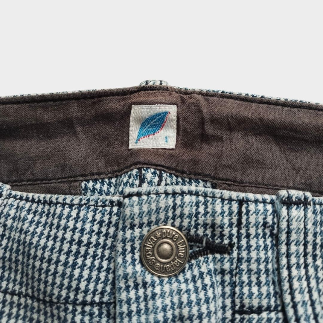 Pure Blue Japan Syoaiya Pure blue Japan houndstooth leather list pocket Size US 29 - 5 Thumbnail