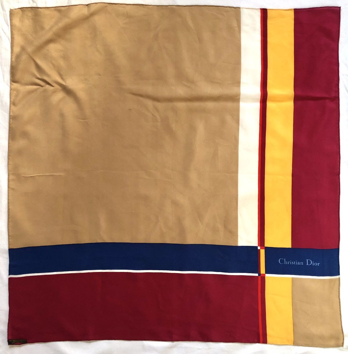 SikSilk × Vintage Christian Dior logo blue red geometric scarf Size ONE SIZE - 3 Thumbnail