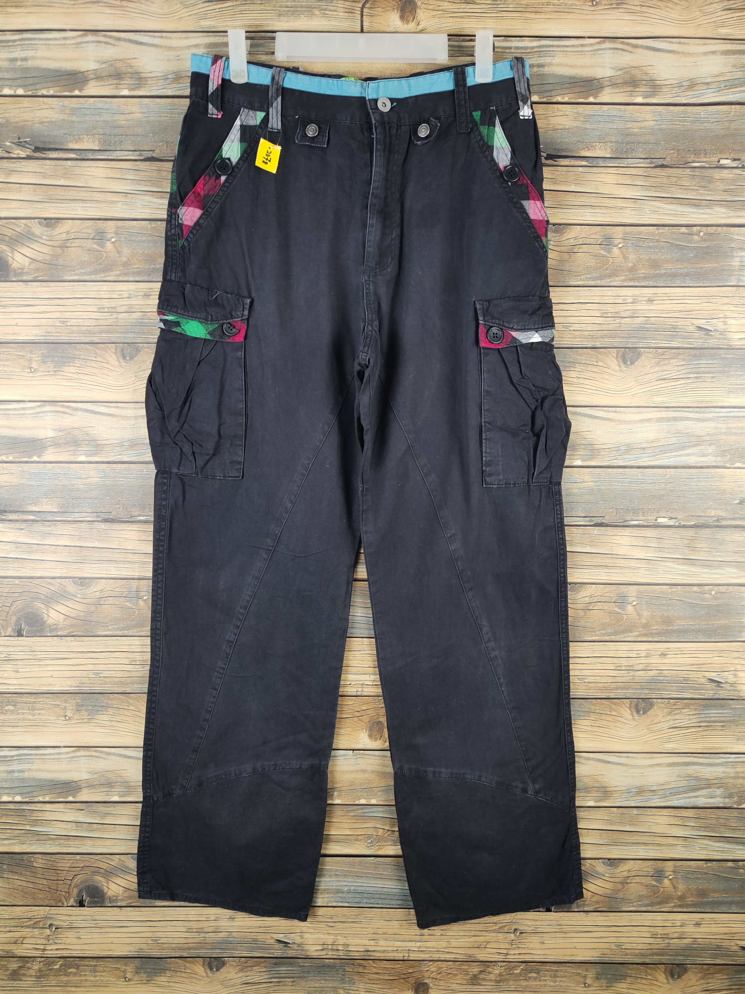Japanese Brand DL Amp Black Multipocket Cargo Pants #2378 Size US 31 - 1 Thumbnail