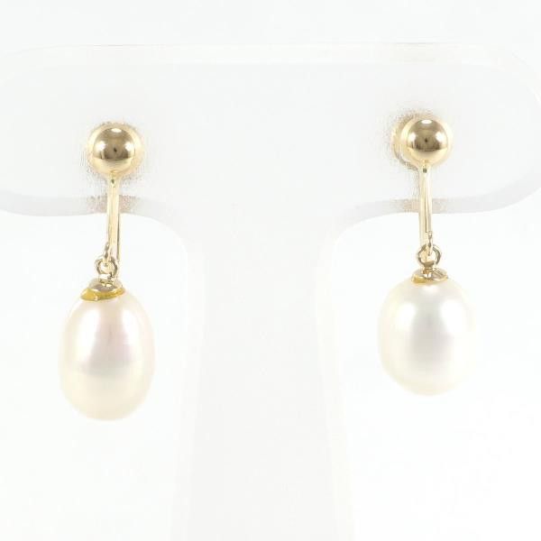 Other Other K18 Yellow Gold Pearl Earrings Metal Earrings in Excellent Condition Size ONE SIZE - 1 Thumbnail