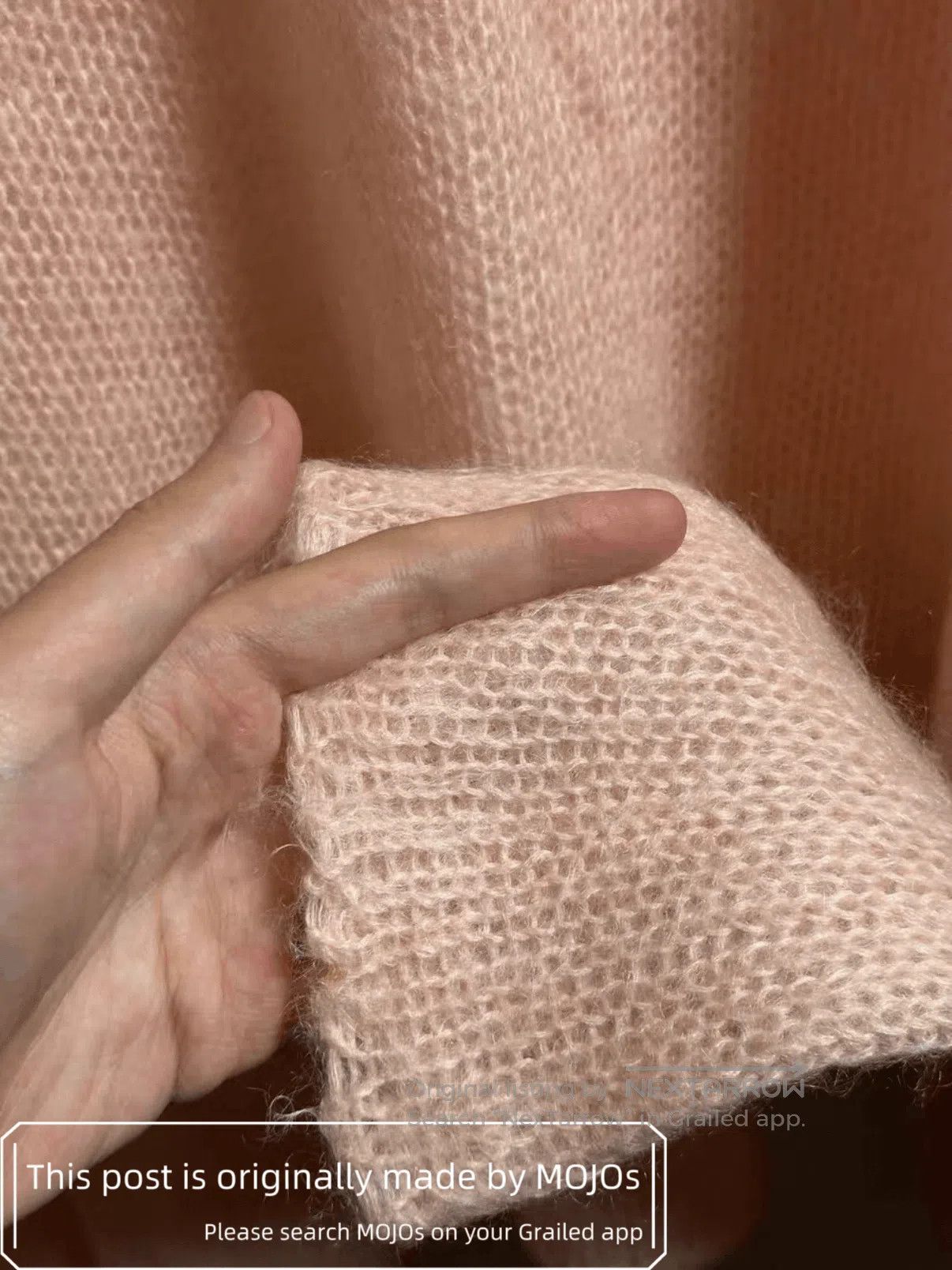 Saint Laurent Paris Sz XL Saint Laurent Paris Pink Mohair V-neck Knitwear mojos Size US XL / EU 56 / 4 - 3 Thumbnail