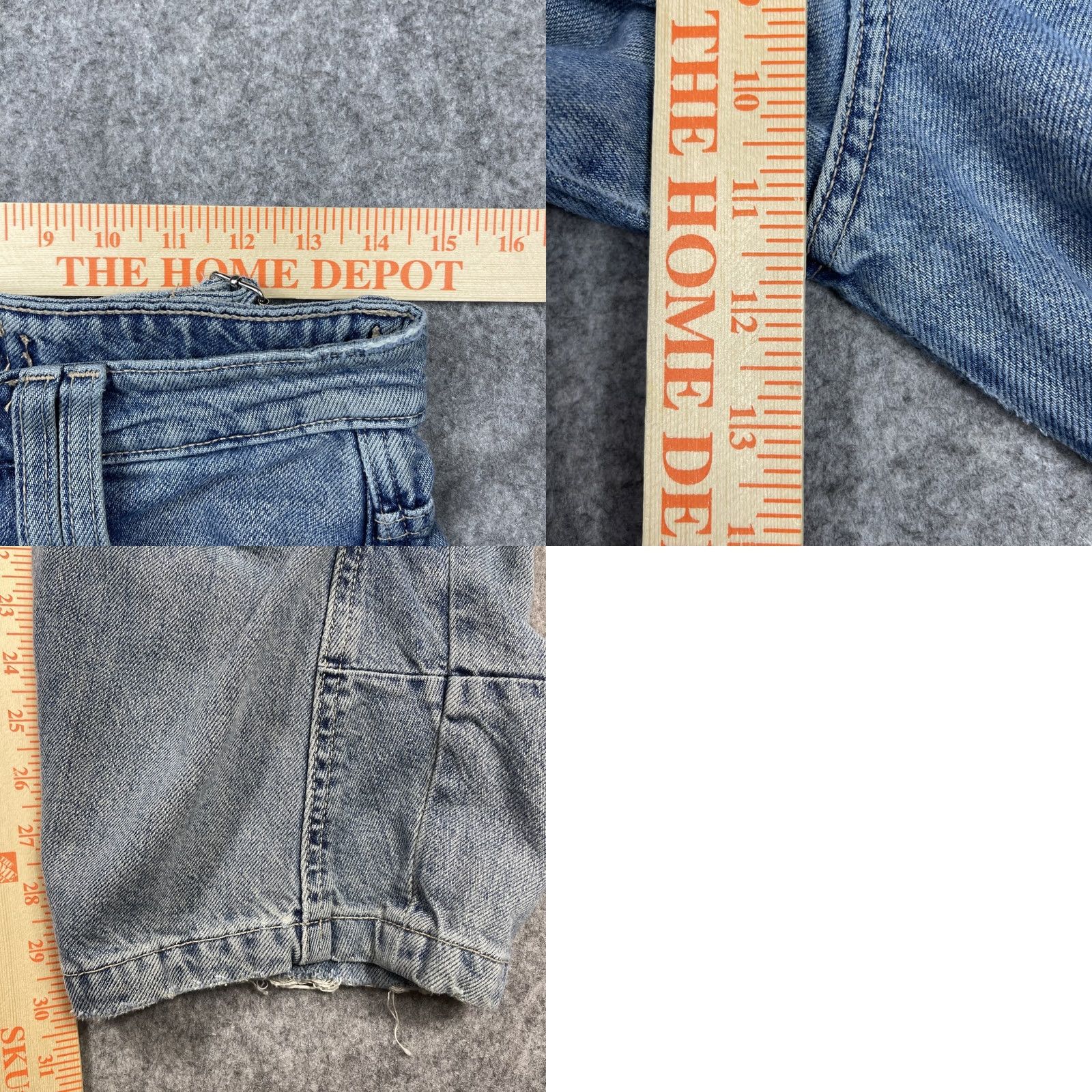 Zara Zara Wide Leg Baggy Cargo Jeans Womens 4 Blue Denim Barrel Buckle Grunge Y2K Size 27" / US 4 / IT 40 - 9 Thumbnail
