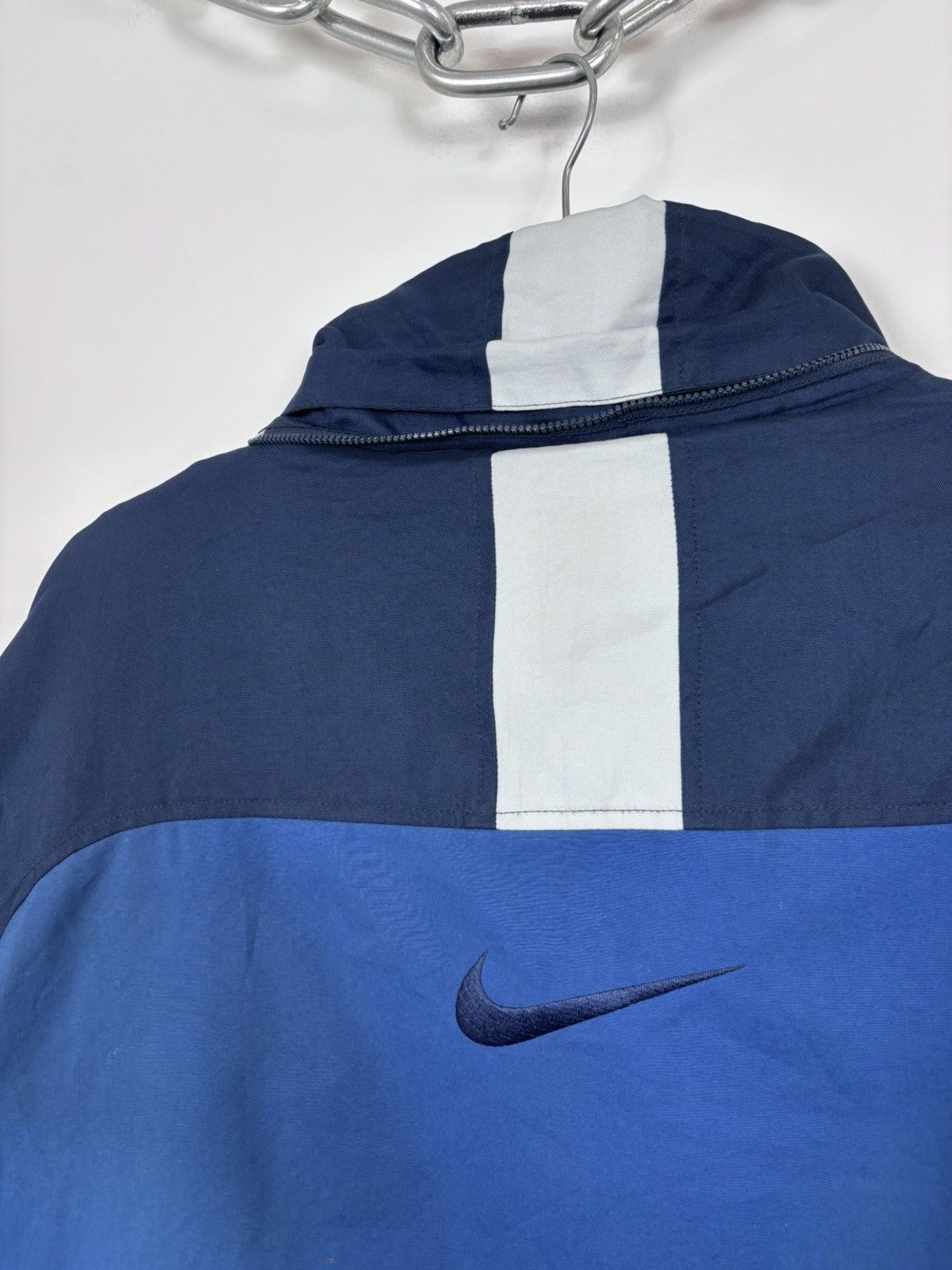 Nike Vintage 2000s Nike Y2K Blue Swoosh Oversized Puffer Jacket Size US L / EU 52-54 / 3 - 23 Thumbnail