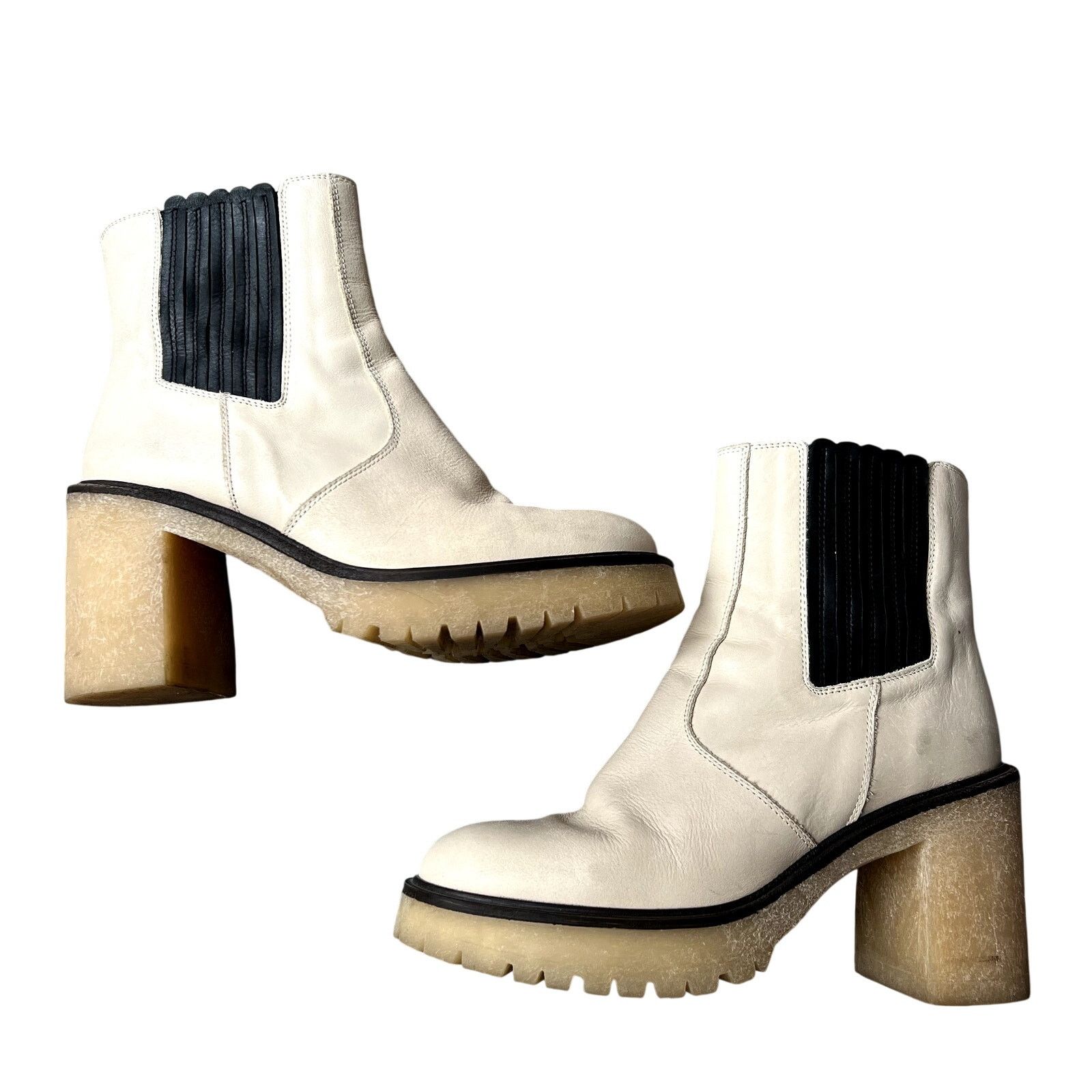 Free People Free People James Chelsea Bone Boots Leather Cushioned Size US 10 / IT 40 - 1 Thumbnail