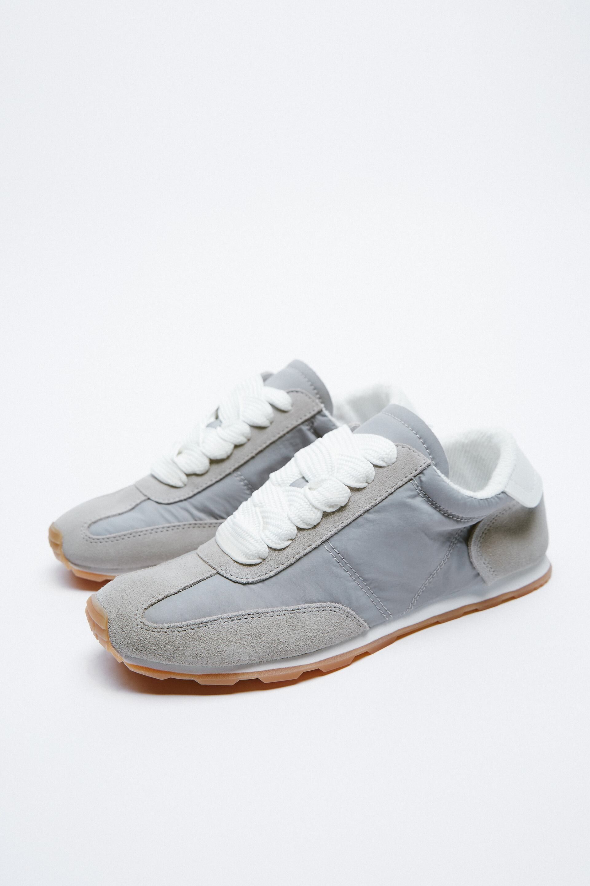 Zara Grey Retro Runner Sneakers Size US 8 / IT 38 - 1 Thumbnail