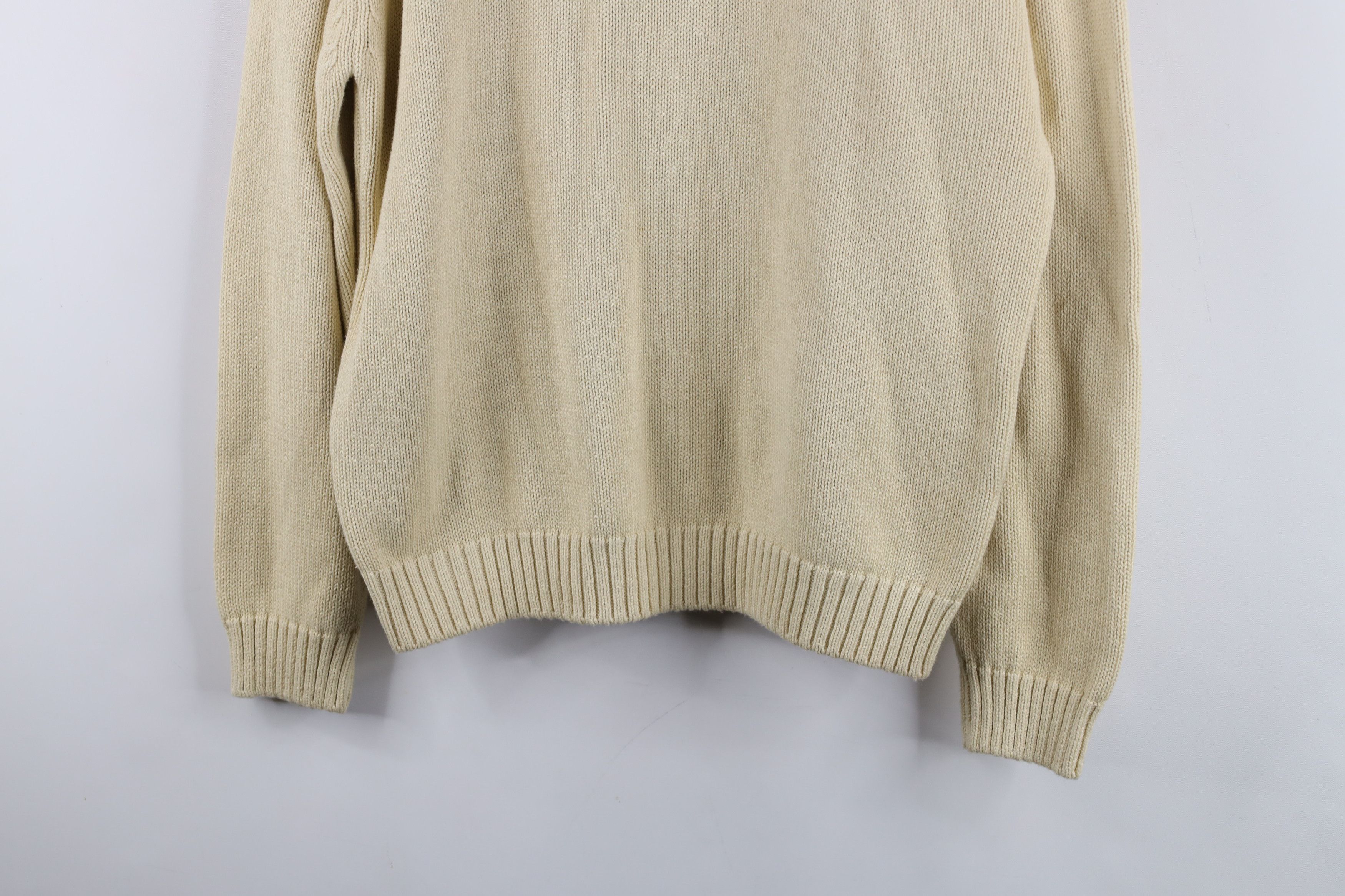 Lands' End Vintage 90s Lands End Cotton Knit Crewneck Sweater Beige USA Size M / US 6-8 / IT 42-44 - 3 Thumbnail