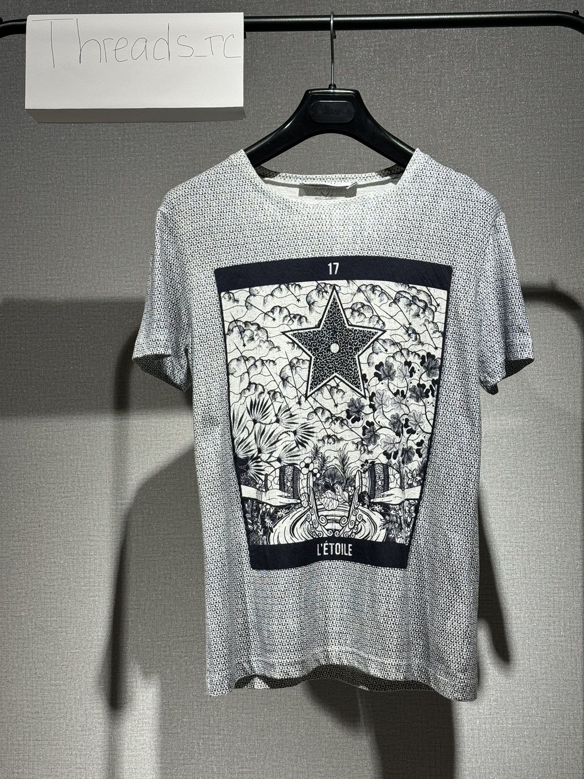 image of Christian Dior Gray L'etoile Printed T-Shirt in Blue Gray, Women's (Size XS)