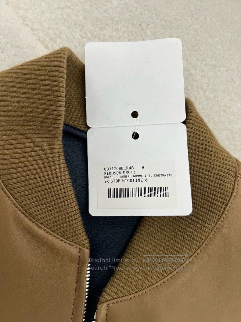 Hermes Hermes Men's Camel Color Bomber Collar Zipper Leather Jack Size US M / EU 48-50 / 2 - 7 Thumbnail