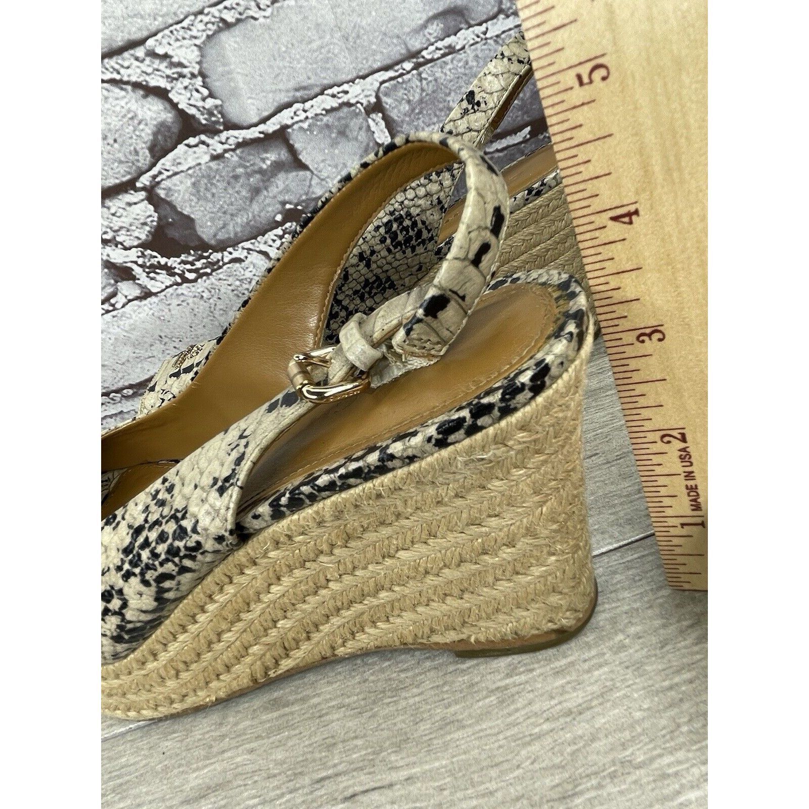 Coach Coach Ferry Snake Embossed Platform Espadrilles Wedges Strap Size US 7 / IT 37 - 21 Thumbnail