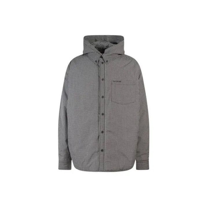 Balenciaga Balenciaga Hooded Check Zip Jacket for Men Size US S / EU 44-46 / 1 - 1 Thumbnail