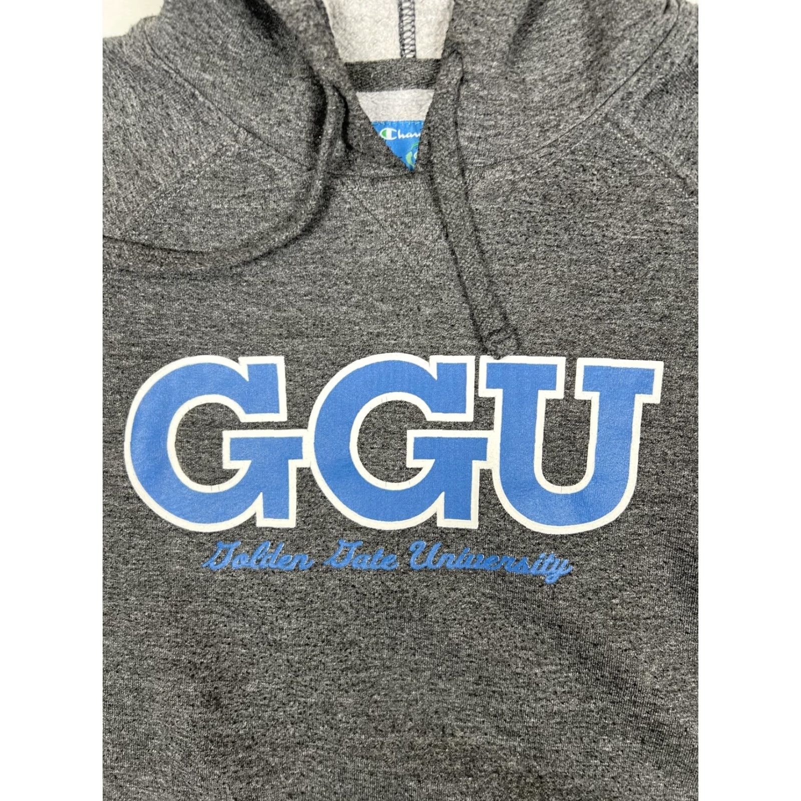 Champion VINTAGE Golden Gate University GGU Hoodie Womens' Medium Gray Champion Fleece Pullover Size M / US 6-8 / IT 42-44 - 2 Thumbnail