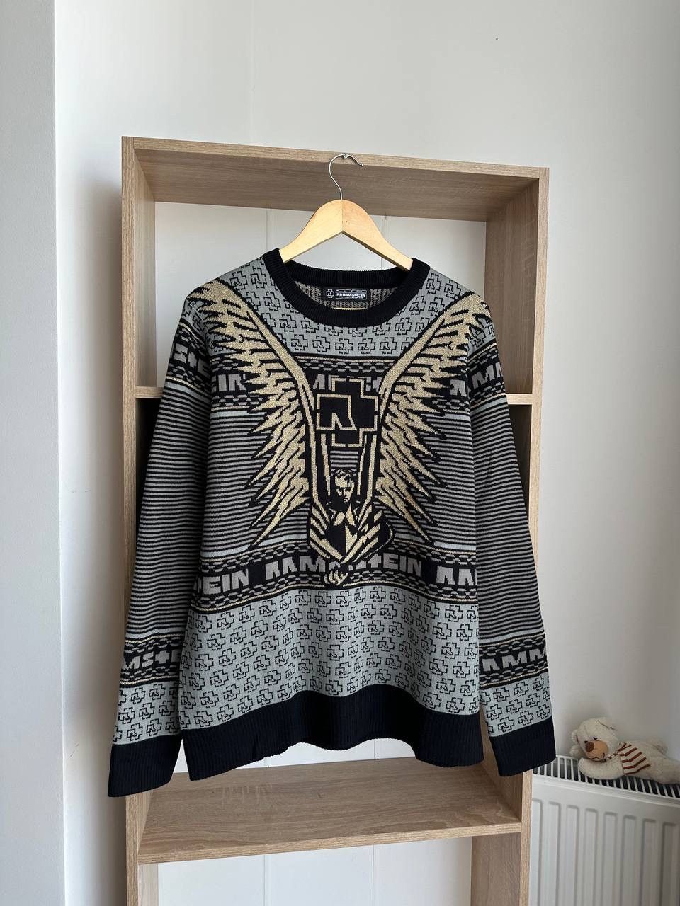 Band Tees × Vintage Vintage Rammstein Rock Band Gray Sweater Center Logo Size US L / EU 52-54 / 3 - 4 Thumbnail