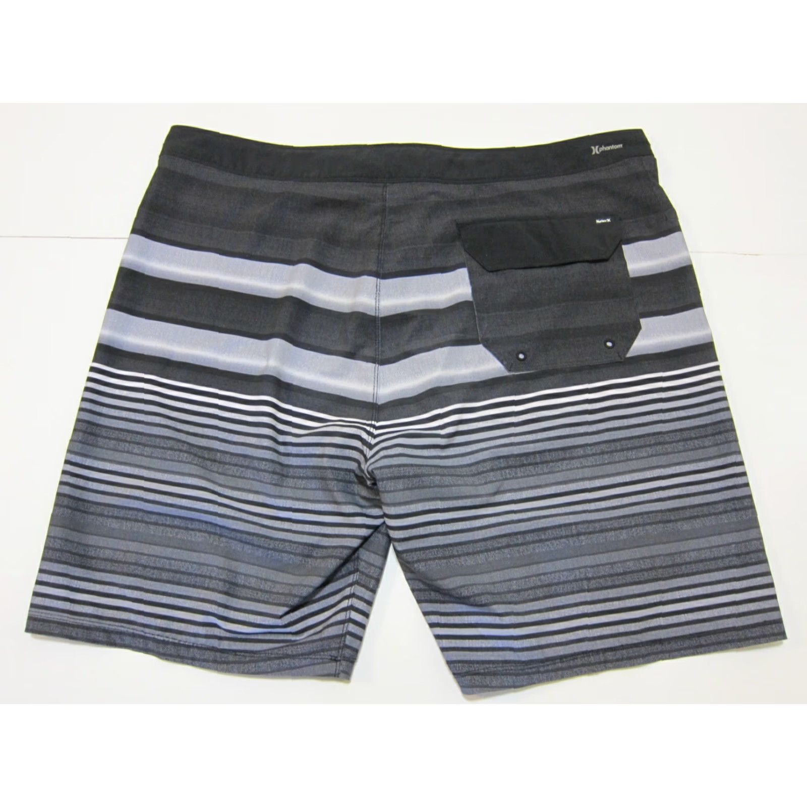 Hurley Hurley Phantom Black Grey Stripe Stretch Swim Board Shorts Men 38 Size US 38 / EU 54 - 2 Thumbnail