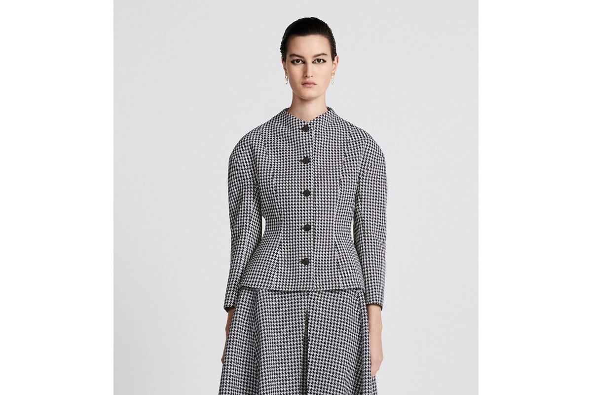 Dior o1bcso1str0225 Jacket with Officer Collar in Black/White Size M / US 6-8 / IT 42-44 - 4 Thumbnail