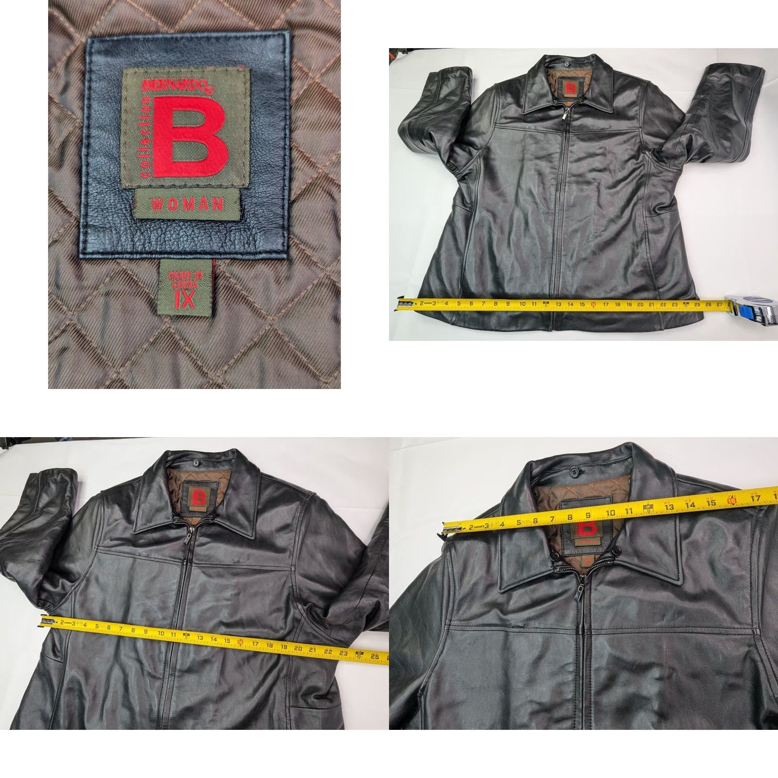 Vintage VINTAGE Bernardo Black Leather Quilted Lined Full Zip Women L Jacket" Size L / US 10 / IT 46 - 8 Thumbnail