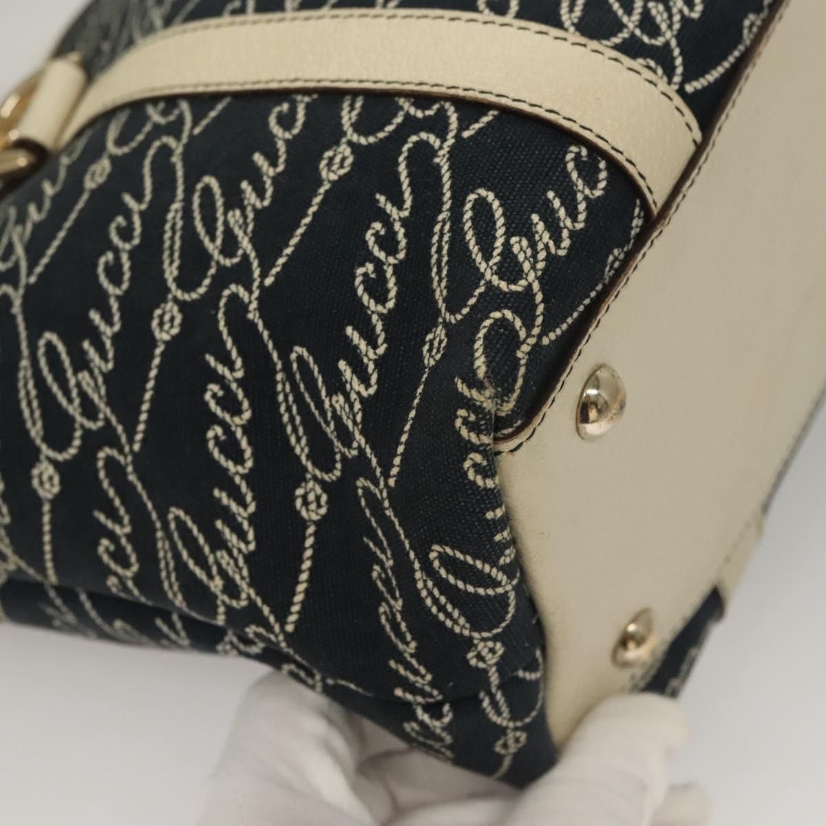 Gucci GUCCI Tote Bag Canvas Navy Gold Size ONE SIZE - 12 Thumbnail