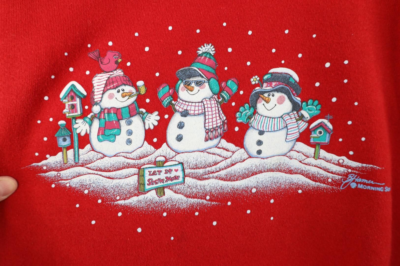 Vintage Vintage 90s Streetwear Christmas Snowman Collared Sweatshirt Size M / US 6-8 / IT 42-44 - 4 Thumbnail