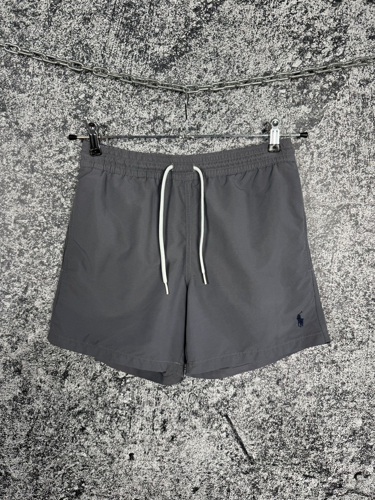 Men’s Polo Ralph Lauren Nylon Swimming Shorts Gray Size XS