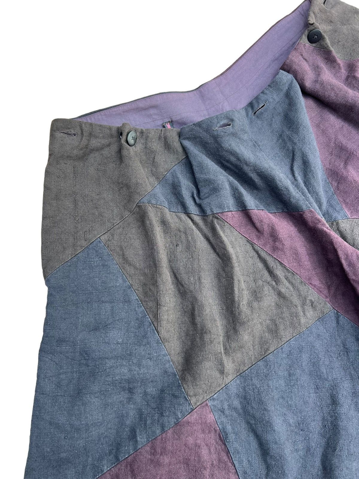 Casey Casey × Casey Vidalenc Casey Vidalenc Multi Colour Patchwork Super Wide Linen Pant Size US 32 / EU 48 - 7 Thumbnail