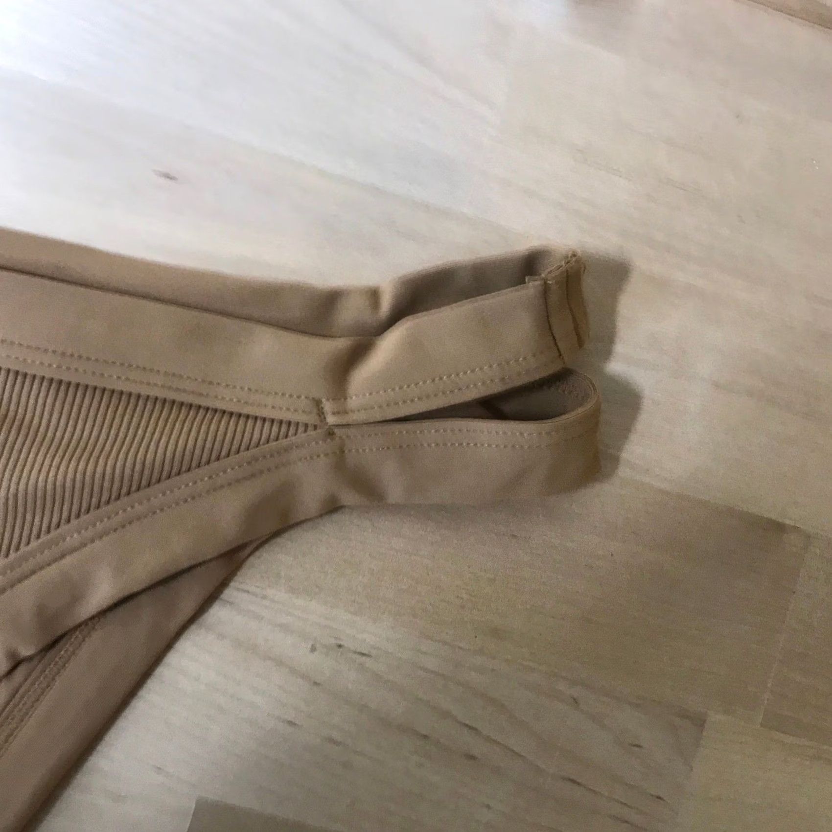 Vintage L*Space Bikini Bottom Ribbed High Cut Double Straps Tan Camel S Womens Small Beige Swimsuit Bottom risers Size 28" / US 6 / IT 42 - 3 Thumbnail