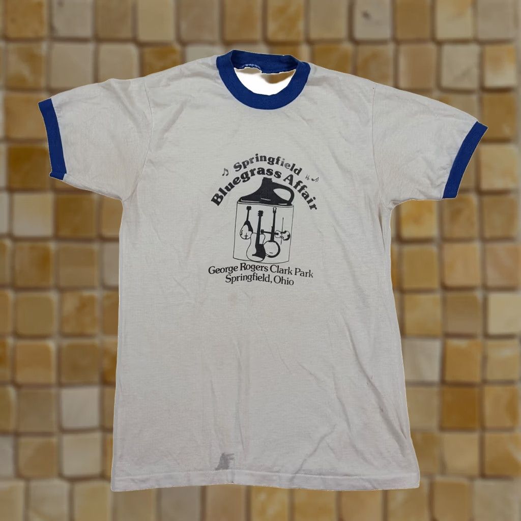 Vintage VINTAGE 80s Bluegrass Festival Nike Shirt XS White Crew Neck Short Sleeve Graphic Print USA T Shirt Men Regular Size XS Banjo Country Music Ringer US Size US XS / EU 42 / 0 - 1 Thumbnail