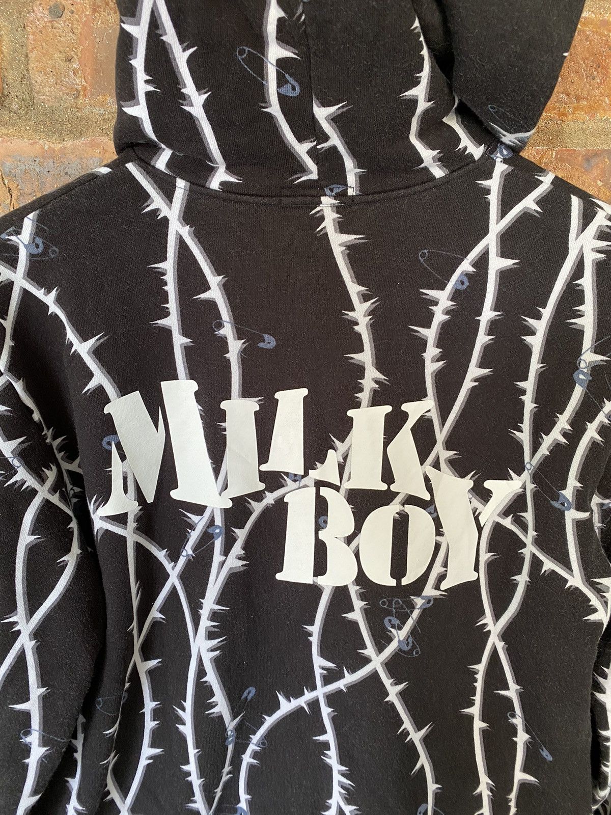 Japanese Brand 2000s MILK BOY Anarchy barbed wire safety pin punk varsity Size US M / EU 48-50 / 2 - 13 Thumbnail