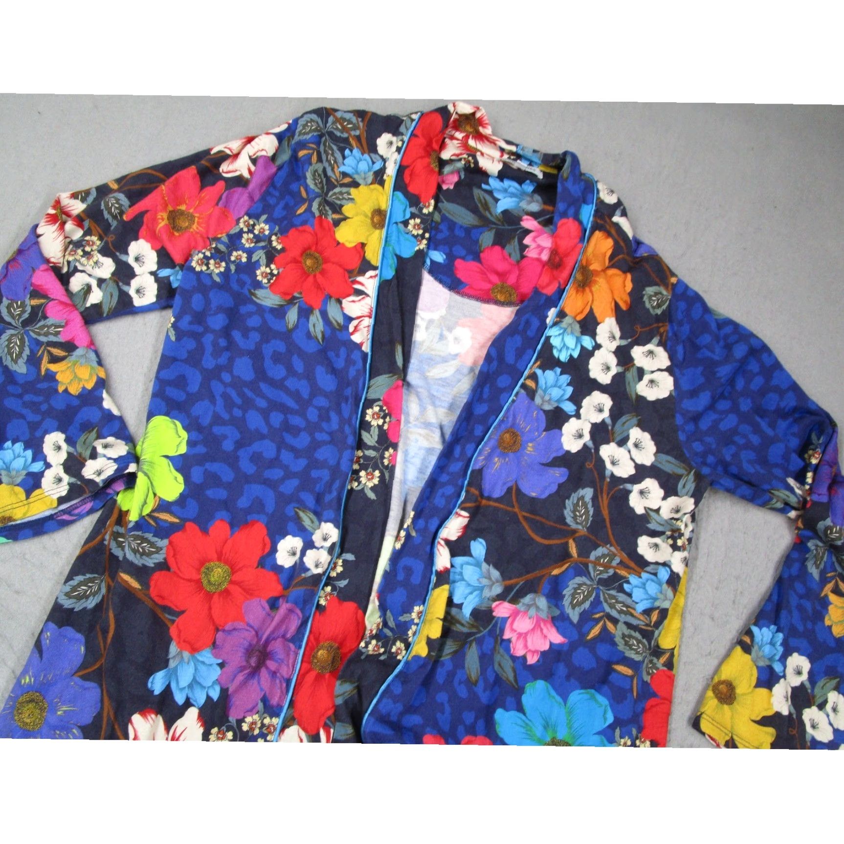 Johnny Was Johnny Was Cardigan Women M Multicolor Floral Pima Blend Cotton Modal Open Front Pockets Long Sleeve Lightweight Casual Bohemian Size M / US 6-8 / IT 42-44 - 2 Thumbnail