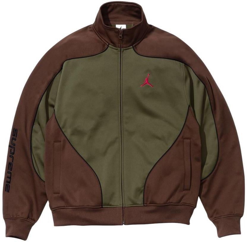 Supreme x Jordan Tricot Track Jacket 'Olive' - Size Medium