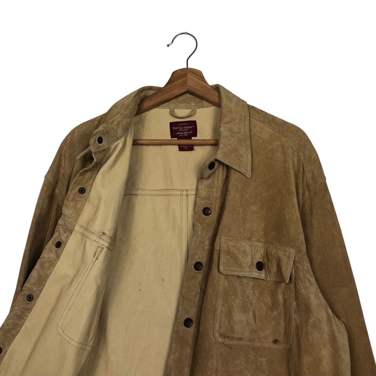 Eddie Bauer Vintage Biker Button Leather Jacket Eddie Bauer IsseyMiyake Size US XL / EU 56 / 4 - 13 Thumbnail