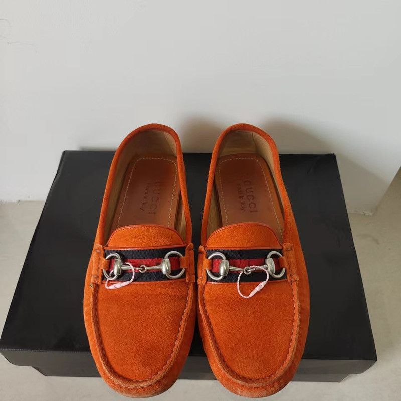Gucci Gucci Orange Suede Loafers for Men Size US 7.5 / EU 40-41 - 2 Thumbnail