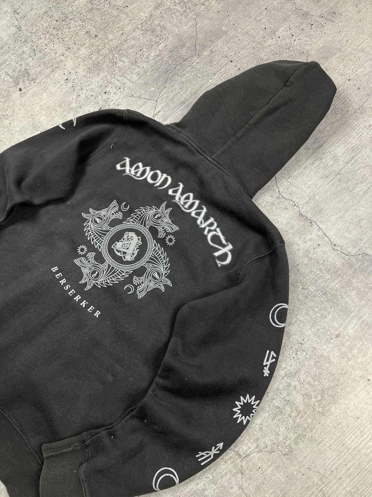 Band Tees × Vintage VINTAGE 90's AMON AMARTH BLACK HOODIE THOR ODIN ODIN'S SON Size US S / EU 44-46 / 1 - 6 Thumbnail