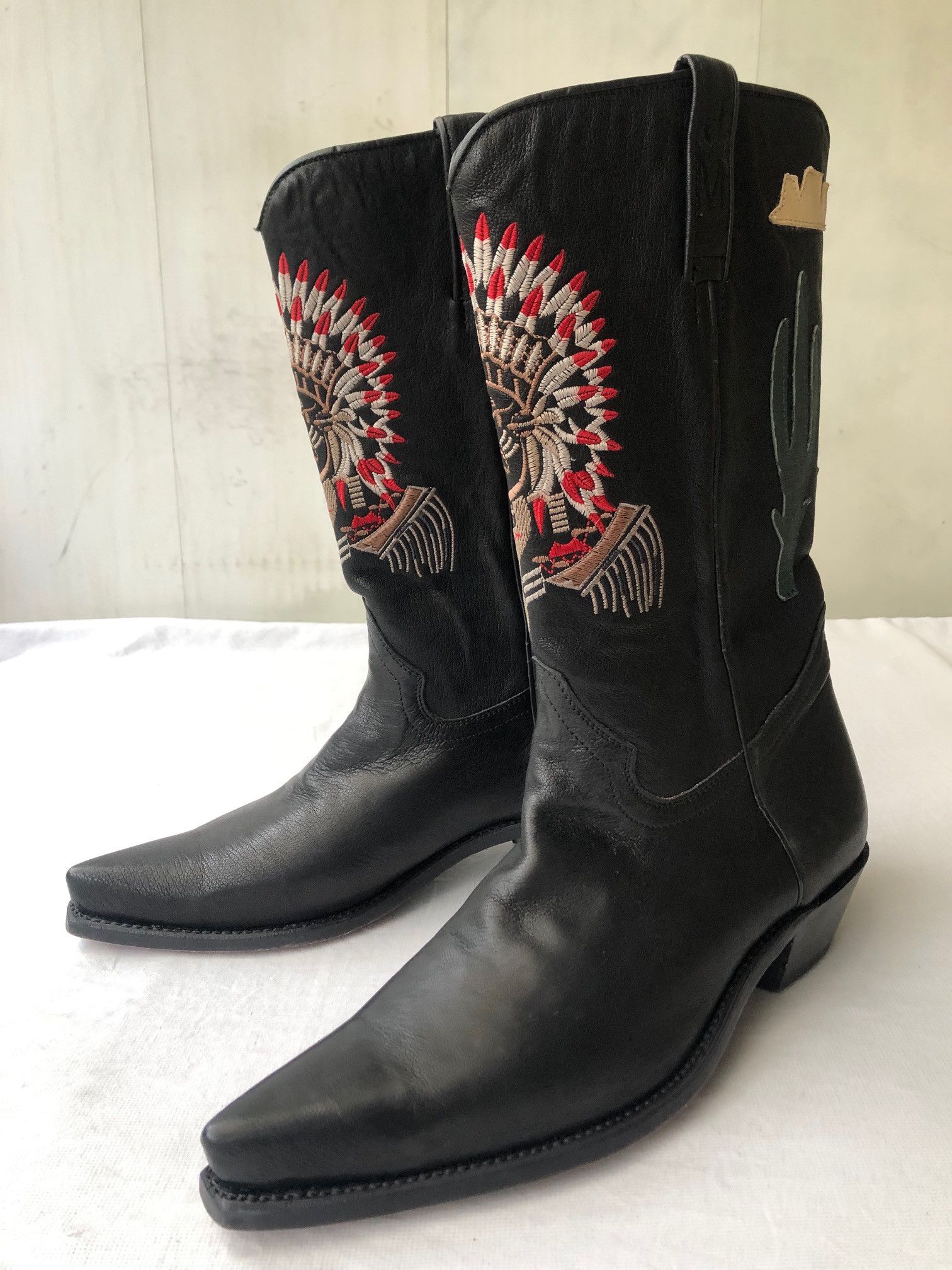 Other Tony Mora 1763 Black Smooth Leather Embroided Western Size US 10 / EU 43 - 1 Thumbnail