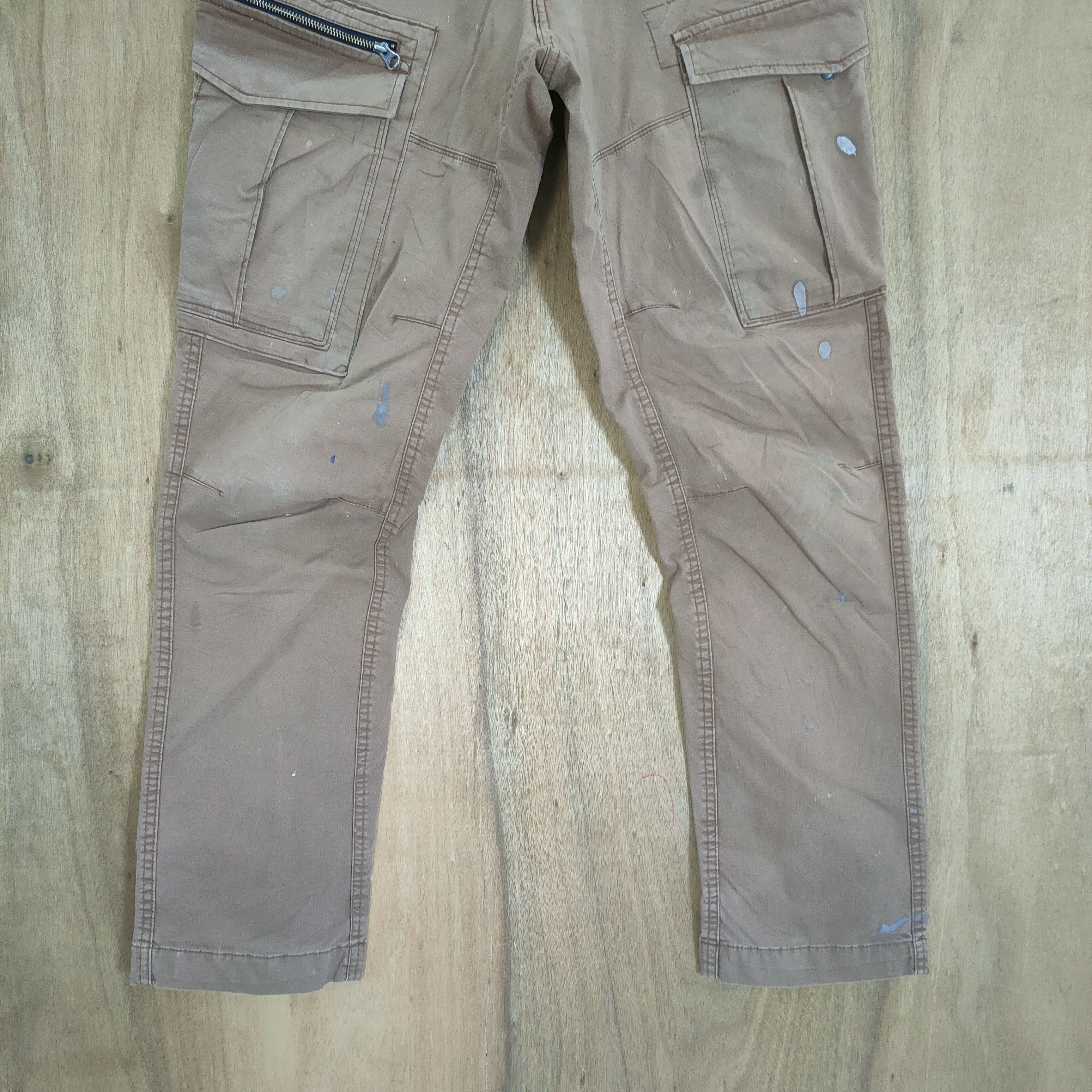 Japanese Brand VINTAGE GENBA BROWN FADED CARGO PANTS Size US 30 / EU 46 - 3 Thumbnail