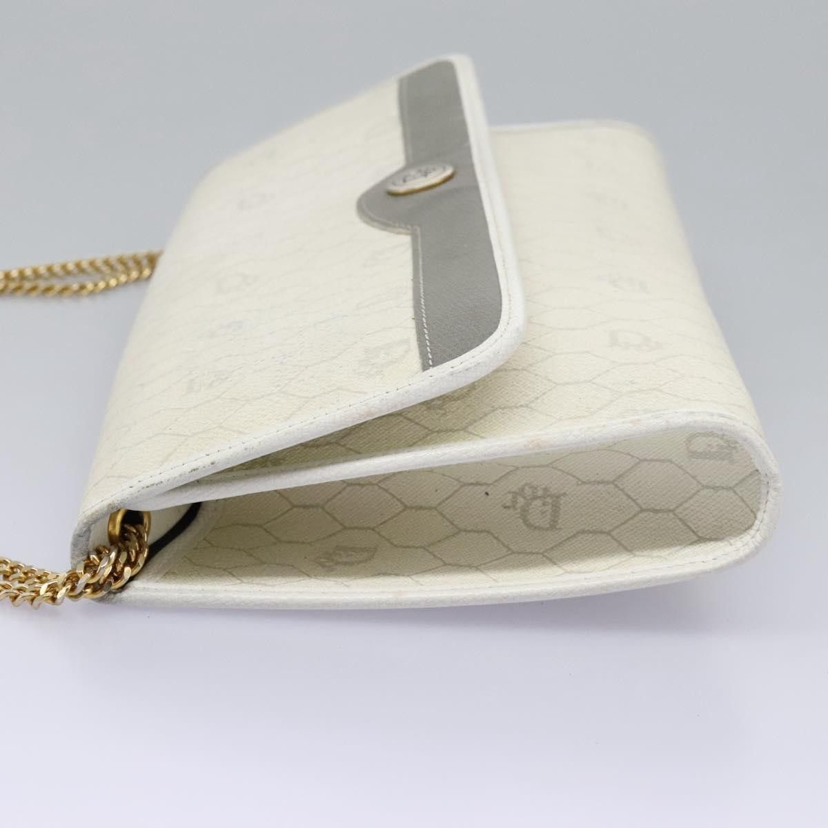Dior DIOR Honeycomb Canvas Chain Shoulder Bag Pvc Leather White Size ONE SIZE - 5 Thumbnail