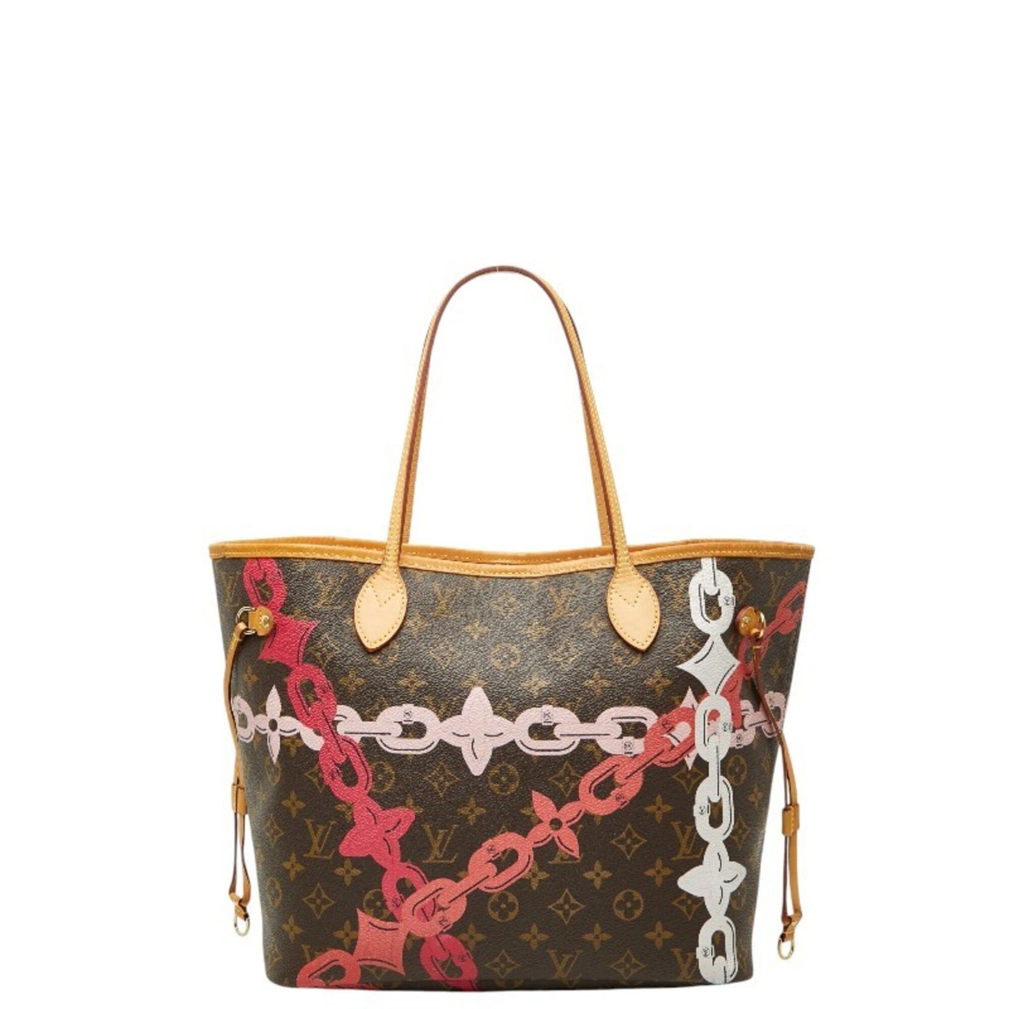 Louis Vuitton Louis Vuitton Monogram Bayprint Neverfull MM Tote Bag Shoulder M41991 Brown Pink Leather Women's LOUIS VUITTON Size ONE SIZE - 1 Thumbnail
