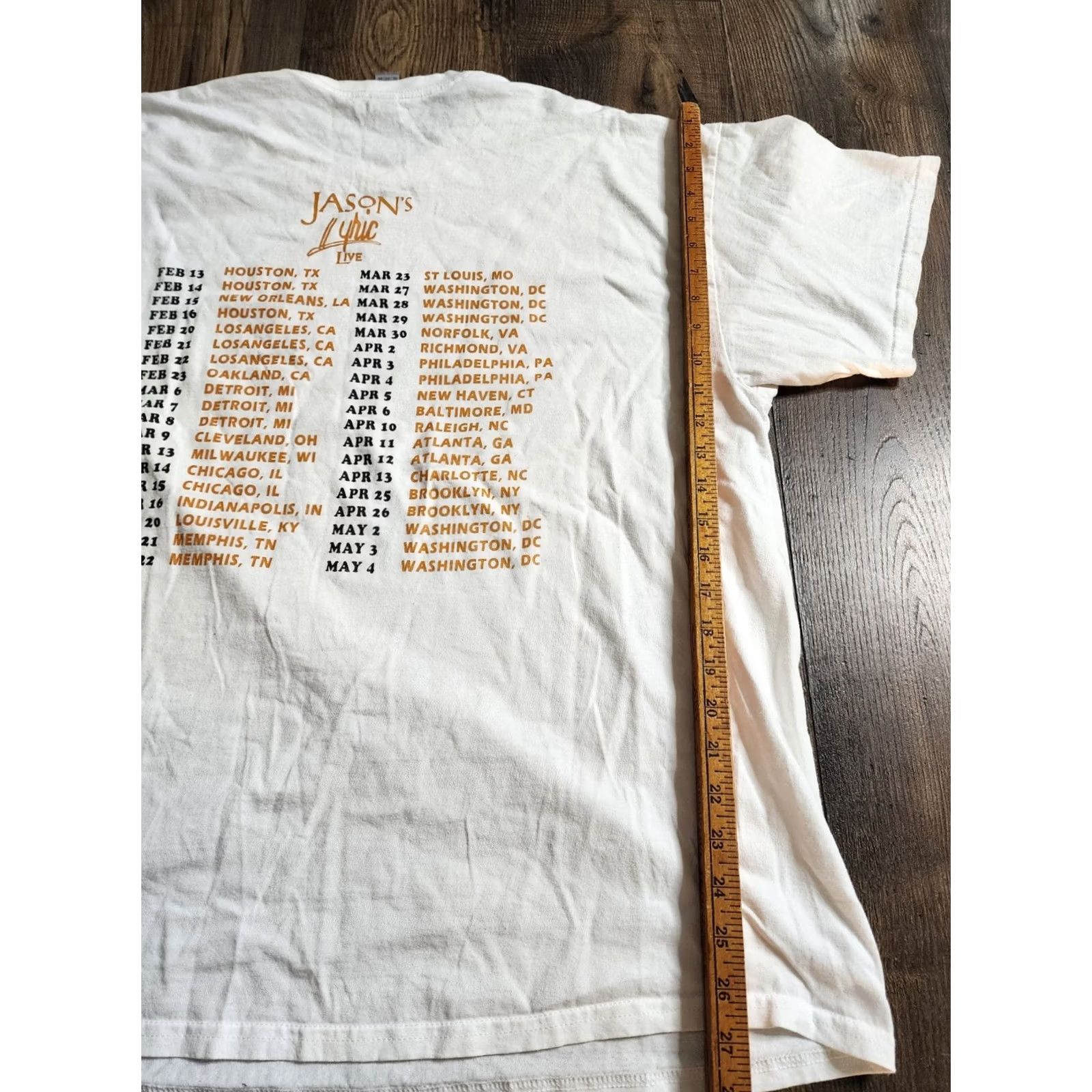 Gildan Mens Gildan T-Shirt 2XL White Short Sleeve Crew Neck Double Sided 90s Jason's Lyric Live! Tour Mens Size US XXL / EU 58 / 5 - 3 Thumbnail