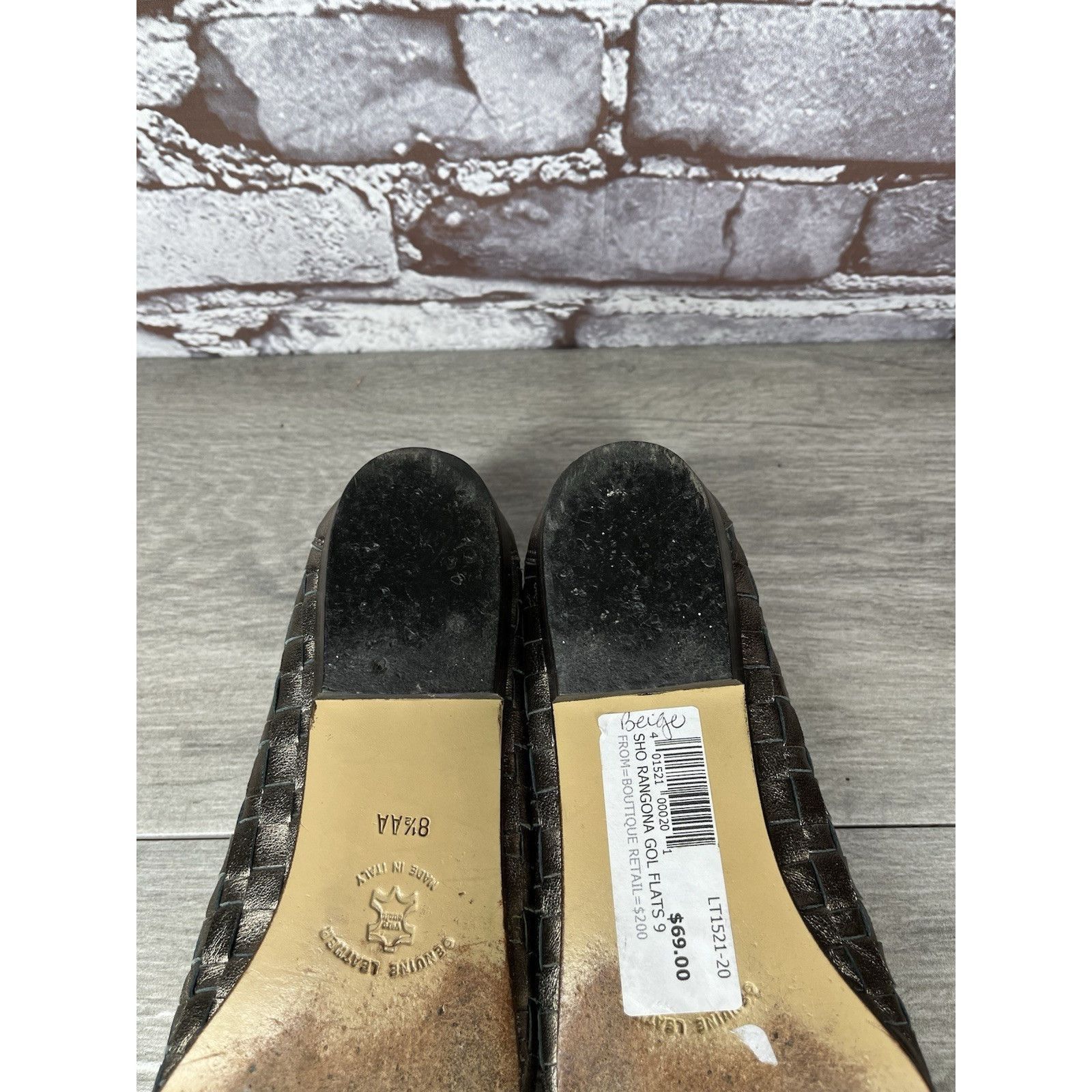 Santoni Rangoni Firenze Pewter Silver Leather Woven Weaves Flats Wom Size US 8.5 / IT 38.5 - 23 Thumbnail