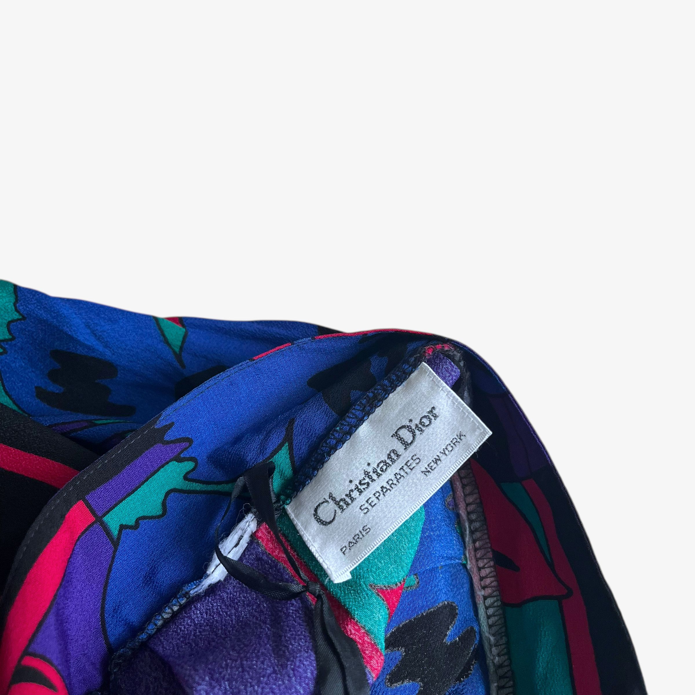 Dior Vintage 80s Women's Christian Dior Abstract Floral Skirt Size 28" / US 6 / IT 42 - 2 Thumbnail