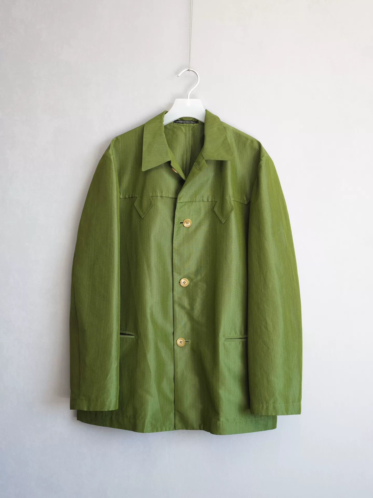 Yohji Yamamoto olive green silk blend jacket Size M / US 6-8 / IT 42-44 - 1 Thumbnail