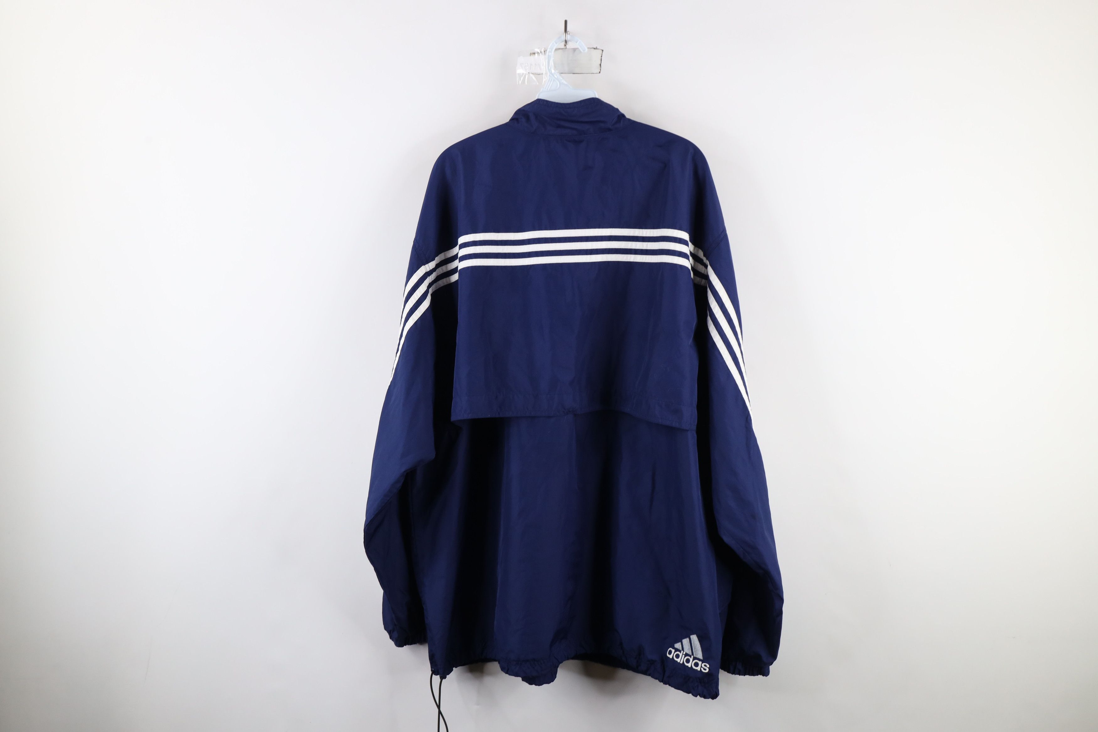 Adidas × Vintage Vintage 90s Adidas Out Snap Button Windbreaker Jacket Blue Size US XXL / EU 58 / 5 - 12 Thumbnail