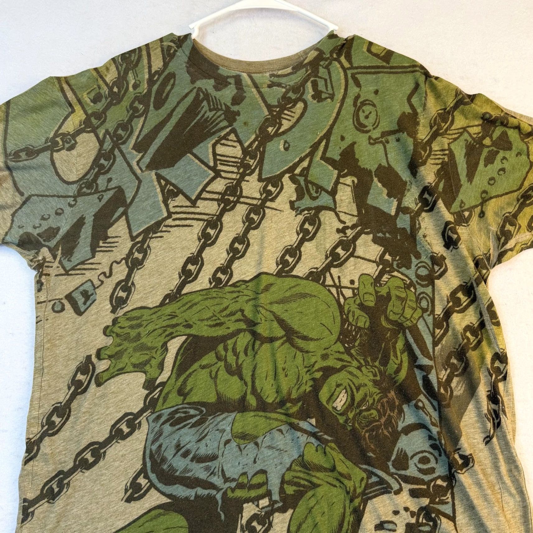 Vintage Marvel Comics Hulk Shirt Mens XL Heather Green All Over Print Graphic 2009 Tee Size US XL / EU 56 / 4 - 5 Thumbnail