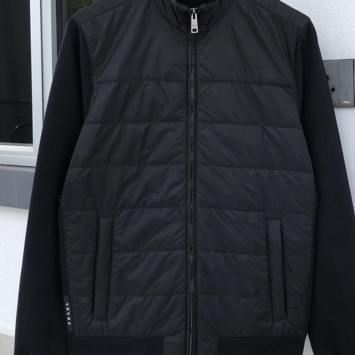 Prada SS19 Prada Black Nylon Paneled Hybrid Jacket Size US M / EU 48-50 / 2 - 2 Thumbnail