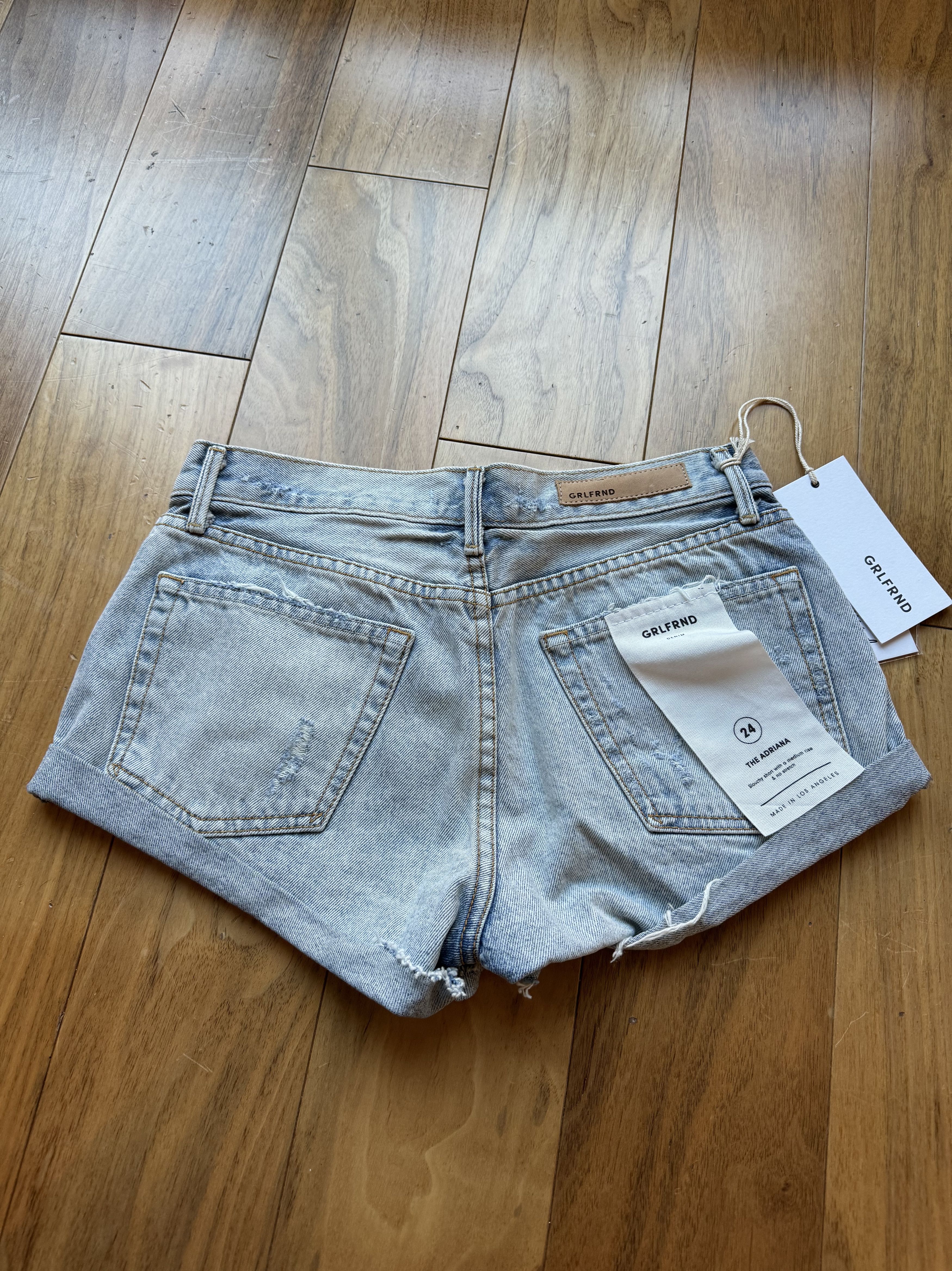 GRLFRND Grlfriend Denim Shorts New With Tags Size 24" / US 00 / IT 34 - 3 Thumbnail