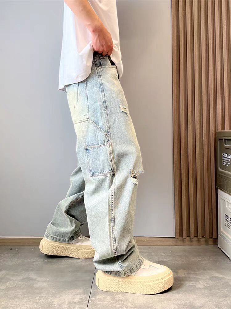Jean Ripped and distressed blue loose fit jeans Size US 32 / EU 48 - 4 Thumbnail