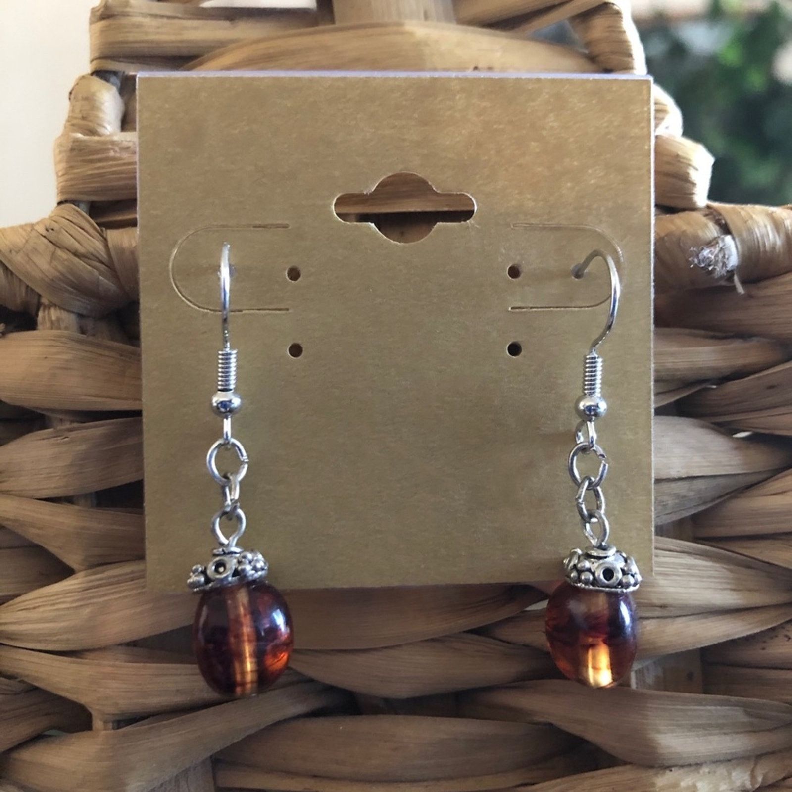 Vintage Vintage repurpose amber tone glass drop earrings Size ONE SIZE - 1 Thumbnail