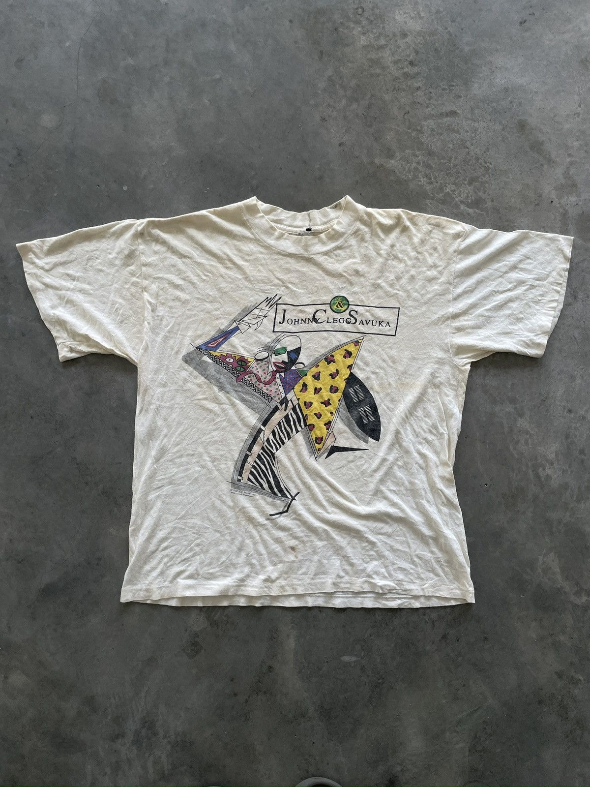 Band Tees × Vintage Vintage 80s Johnny Clegg & Savuka “ONE WORLD TOUR” Band Tees Size US L / EU 52-54 / 3 - 1 Thumbnail