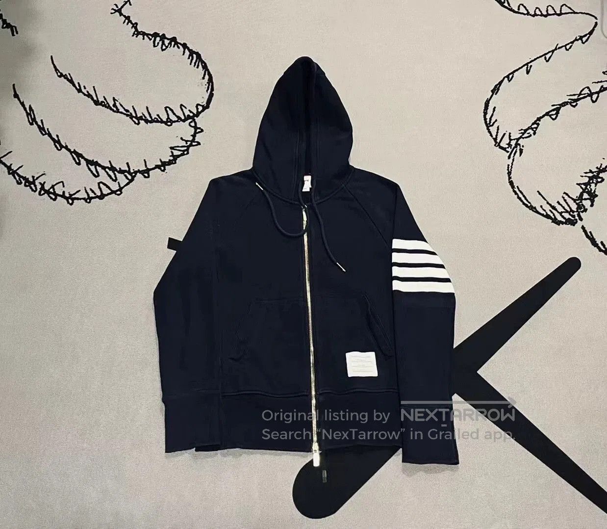 Thom Browne thom browne navy knitted hoodie jacket. Size US S / EU 44-46 / 1 - 1 Thumbnail