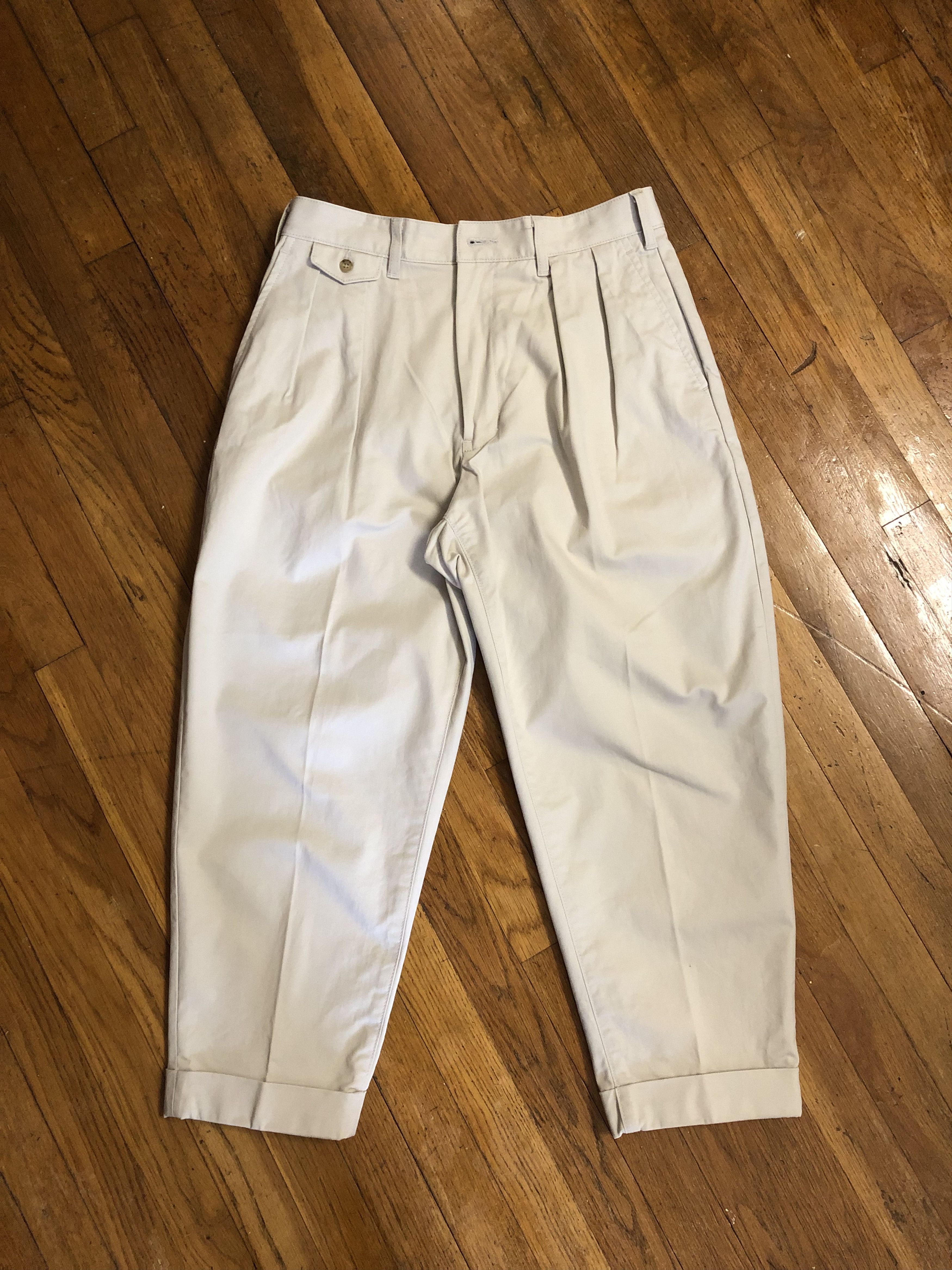 image of Used Beams Plus 2Pleat Twill Pants Trouser Cement Size Small, Men's