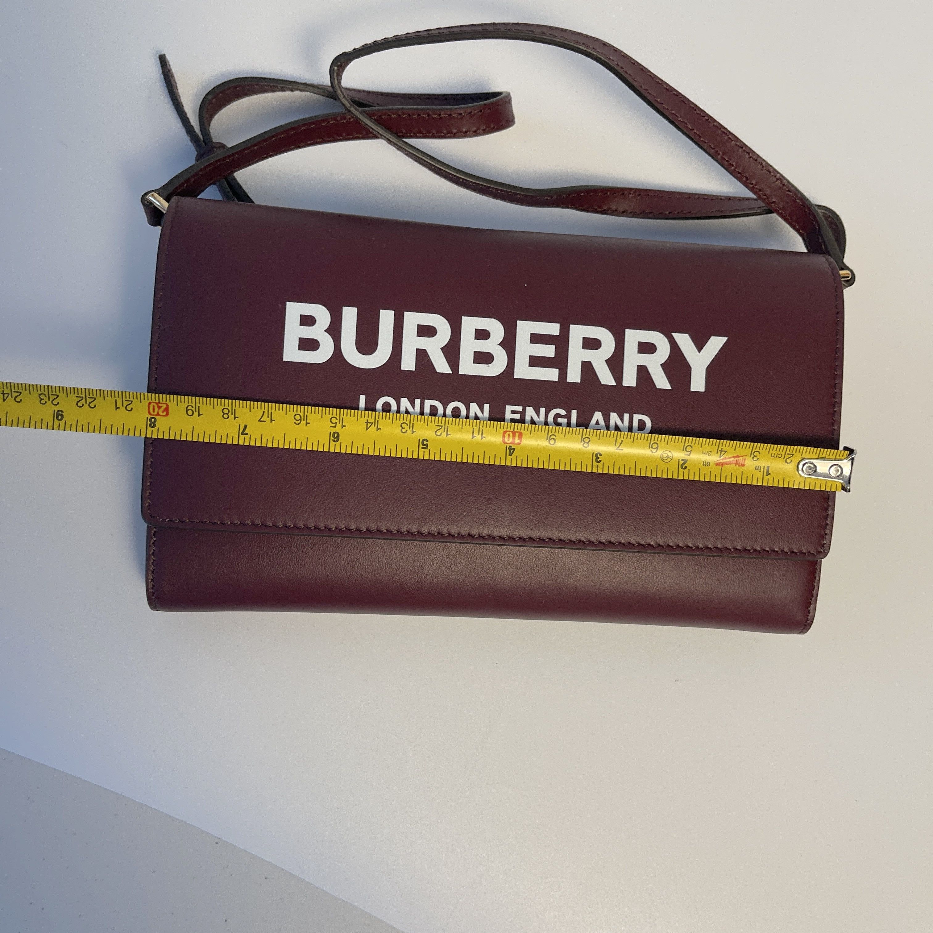 Burberry Burberry Burgundy Leather Hazelmere Wallet On Strap Size ONE SIZE - 16 Thumbnail